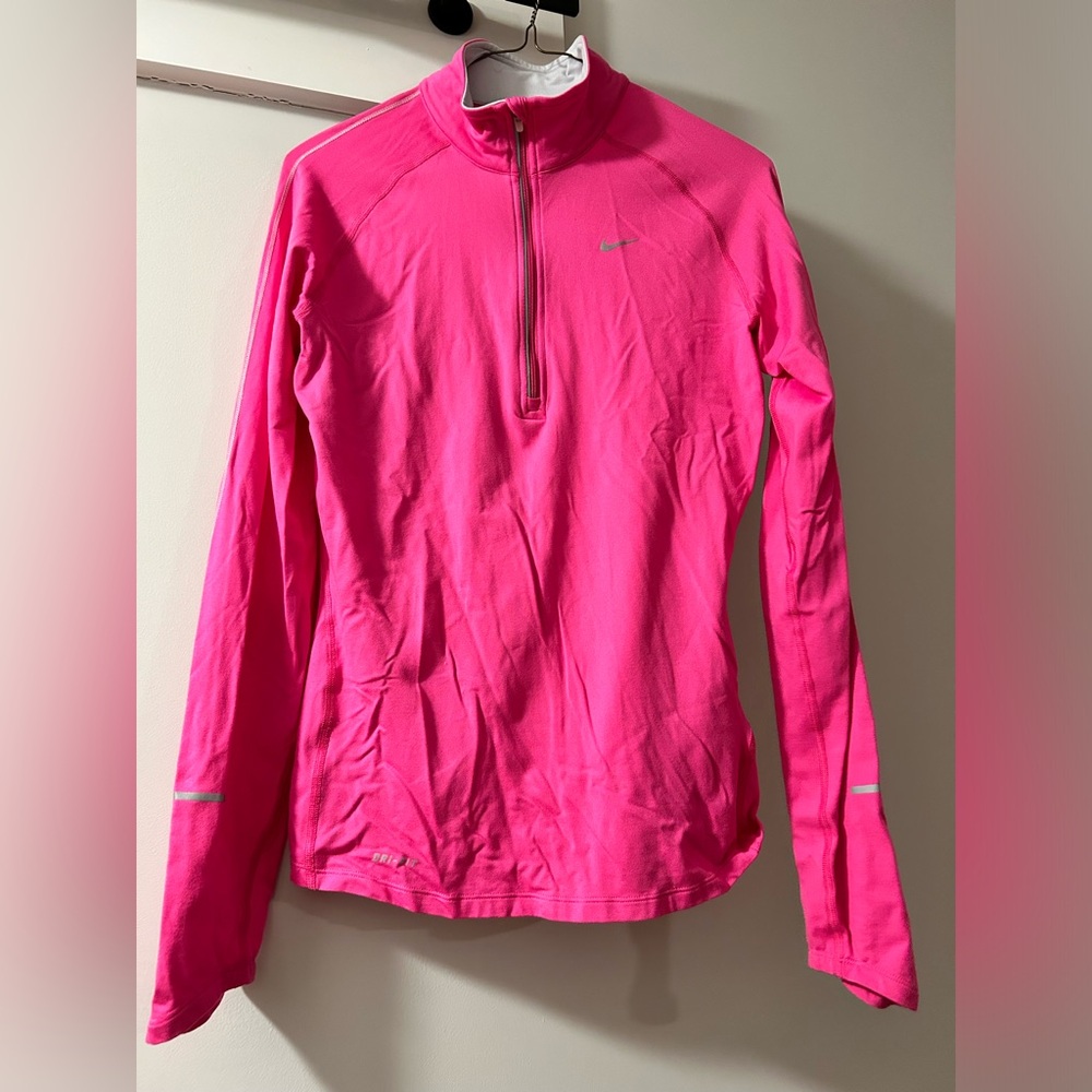 Pink Nike half zip size small